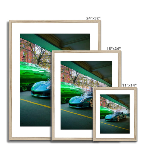 N°14/30 - Carrera GT Turquoise Green Metallic Framed Print