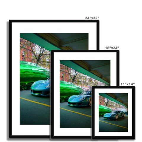 N°14/30 - Carrera GT Turquoise Green Metallic Framed Print