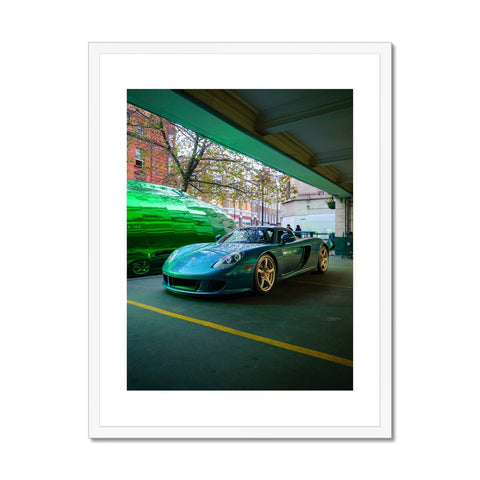 N°14/30 - Carrera GT Turquoise Green Metallic Framed Print