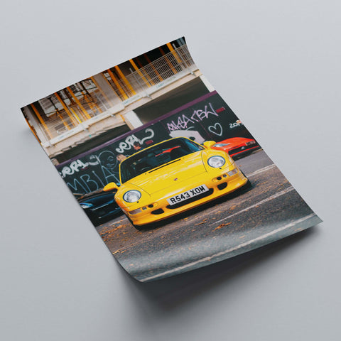 Poster 028 - Porsche 911 (993) Turbo S - Speed Yellow