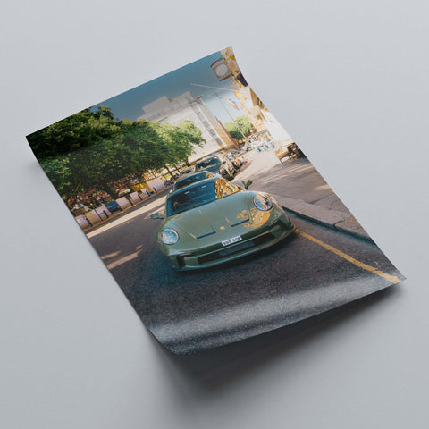 Poster 155 - Porsche 911 (992) GT3 Touring - Nato Olive