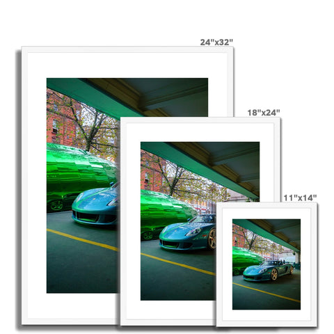 N°14/30 - Carrera GT Turquoise Green Metallic Framed Print