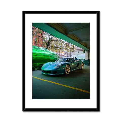 N°14/30 - Carrera GT Turquoise Green Metallic Framed Print